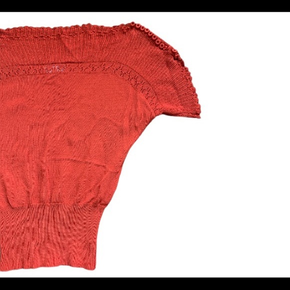 ANTHROPOLOGIE Yoana Baraschi Baubled Fan Sweater Rust Red/Burnt Orange Sz Small - Picture 11 of 16